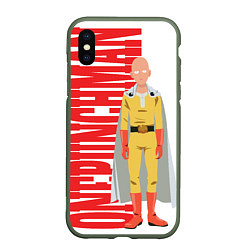 Чехол iPhone XS Max матовый Onepunchman, цвет: 3D-темно-зеленый