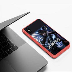 Чехол iPhone XS Max матовый Уэнсдэй играет, цвет: 3D-красный — фото 2