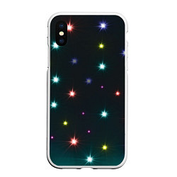 Чехол iPhone XS Max матовый Звездное небо, цвет: 3D-белый