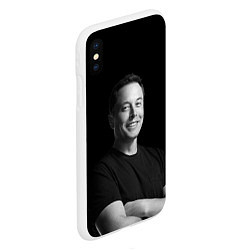 Чехол iPhone XS Max матовый Илон Маск, портрет, цвет: 3D-белый — фото 2
