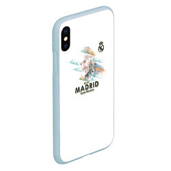 Чехол iPhone XS Max матовый Karim Benzema - Real Madrid, цвет: 3D-голубой — фото 2