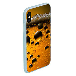 Чехол iPhone XS Max матовый Пиво пенное светлое, цвет: 3D-голубой — фото 2