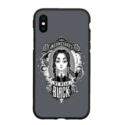 Чехол iPhone XS Max матовый Wednesday wear black, цвет: 3D-черный