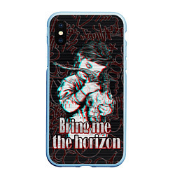 Чехол iPhone XS Max матовый Bring me the horizon девочка с черепом, цвет: 3D-голубой