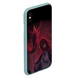 Чехол iPhone XS Max матовый Макима и вороны, цвет: 3D-мятный — фото 2