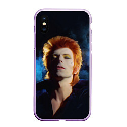 Чехол iPhone XS Max матовый David Bowie - Jean Genie, цвет: 3D-сиреневый