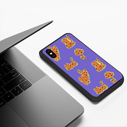 Чехол iPhone XS Max матовый Принт с леопардами, цвет: 3D-черный — фото 2