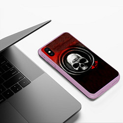 Чехол iPhone XS Max матовый Дудка - Алиса, цвет: 3D-сиреневый — фото 2