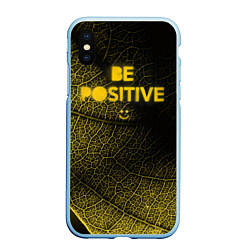 Чехол iPhone XS Max матовый Be positive, цвет: 3D-голубой