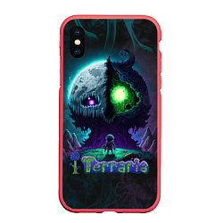 Чехол iPhone XS Max матовый Terraria monster, цвет: 3D-красный