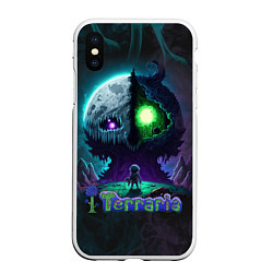 Чехол iPhone XS Max матовый Terraria monster, цвет: 3D-белый