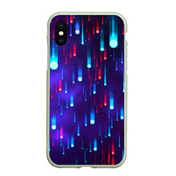 Чехол iPhone XS Max матовый Neon rain, цвет: 3D-салатовый
