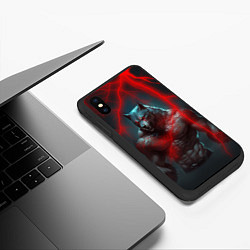 Чехол iPhone XS Max матовый Брутальный оборотень, цвет: 3D-черный — фото 2