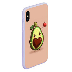Чехол iPhone XS Max матовый Влюбленная авокадо - парные, цвет: 3D-светло-сиреневый — фото 2