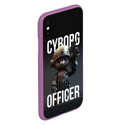 Чехол iPhone XS Max матовый Cyborg officer, цвет: 3D-фиолетовый — фото 2