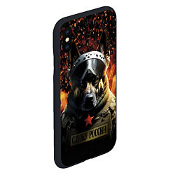 Чехол iPhone XS Max матовый Овчарка солдат, цвет: 3D-черный — фото 2