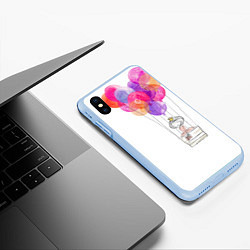 Чехол iPhone XS Max матовый Улётная принцесса, цвет: 3D-голубой — фото 2