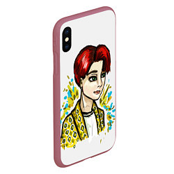 Чехол iPhone XS Max матовый Jungkook aidol, цвет: 3D-малиновый — фото 2