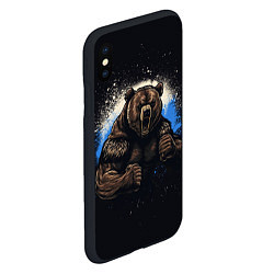 Чехол iPhone XS Max матовый Сильный медведь, цвет: 3D-черный — фото 2