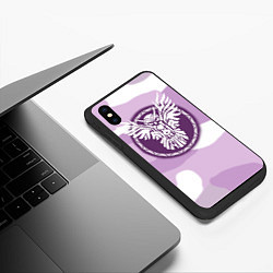 Чехол iPhone XS Max матовый Сова в камуфляже, цвет: 3D-черный — фото 2