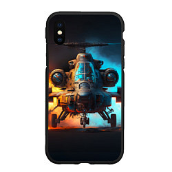 Чехол iPhone XS Max матовый Вертолет Ка - AI, цвет: 3D-черный