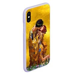 Чехол iPhone XS Max матовый Густав Климт Поцелуй, цвет: 3D-светло-сиреневый — фото 2