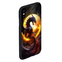 Чехол iPhone XS Max матовый Звездный дракон, цвет: 3D-черный — фото 2