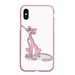Чехол iPhone XS Max матовый Шикарная пантера, цвет: 3D-розовый