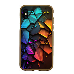 Чехол iPhone XS Max матовый Неоновая абстрактная чешуя дракона, цвет: 3D-коричневый