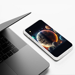 Чехол iPhone XS Max матовый Ппланеты и космос от нейросети, цвет: 3D-белый — фото 2