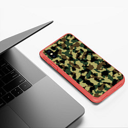 Чехол iPhone XS Max матовый Военный камуфляж, цвет: 3D-красный — фото 2