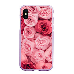 Чехол iPhone XS Max матовый Чайная пыльная роза - нежно розовый цветок, цвет: 3D-сиреневый