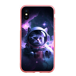 Чехол iPhone XS Max матовый Котик космонавт, цвет: 3D-баблгам