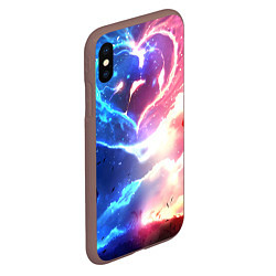 Чехол iPhone XS Max матовый Сердце и любовная пара, цвет: 3D-коричневый — фото 2