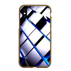 Чехол iPhone XS Max матовый Неоновые плиты киберпанк, цвет: 3D-коричневый