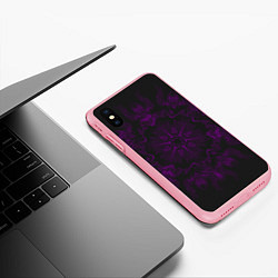 Чехол iPhone XS Max матовый Фиолетовый узор, цвет: 3D-баблгам — фото 2