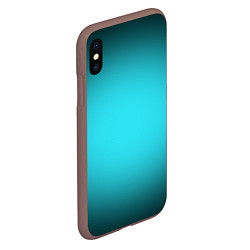 Чехол iPhone XS Max матовый Кислотный голубой с градиентом, цвет: 3D-коричневый — фото 2