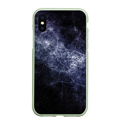 Чехол iPhone XS Max матовый Замерзающая галактика, цвет: 3D-салатовый