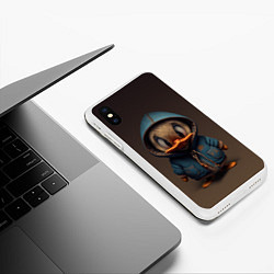 Чехол iPhone XS Max матовый Утёнок в капюшоне, цвет: 3D-белый — фото 2