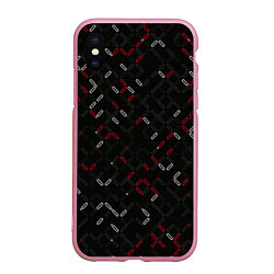 Чехол iPhone XS Max матовый Текстурный узор, цвет: 3D-розовый