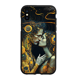 Чехол iPhone XS Max матовый Gustav Klimt Cyberpunk, цвет: 3D-черный