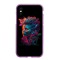 Чехол iPhone XS Max матовый The Neon Queen, цвет: 3D-фиолетовый