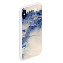 Чехол iPhone XS Max матовый Горы скалы в тумане, цвет: 3D-белый — фото 2