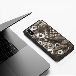 Чехол iPhone XS Max матовый Коричневый тай-дай, цвет: 3D-черный — фото 2