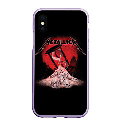 Чехол iPhone XS Max матовый Metallica - время, цвет: 3D-светло-сиреневый