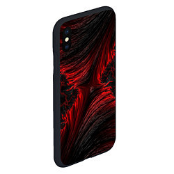 Чехол iPhone XS Max матовый Red vortex pattern, цвет: 3D-черный — фото 2