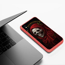 Чехол iPhone XS Max матовый Женщина - скелет, цвет: 3D-красный — фото 2