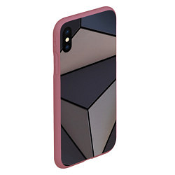 Чехол iPhone XS Max матовый Тёмный треугольный паттерн, цвет: 3D-малиновый — фото 2
