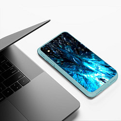 Чехол iPhone XS Max матовый Холодная масляная краска, цвет: 3D-мятный — фото 2