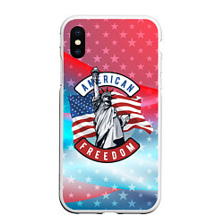 Чехол iPhone XS Max матовый American freedom, цвет: 3D-белый